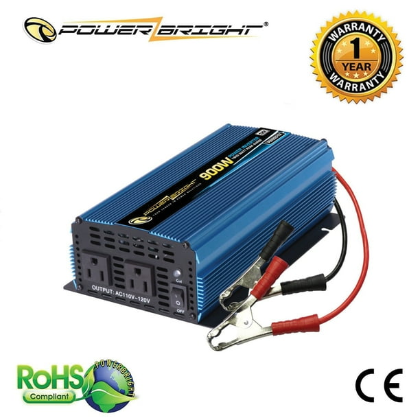 PowerBright PW900-12 Power Inverter 900 Watt 12 Volt DC to 110 Volt AC PowerBright PW900-12 Power Inverter 900 Watt 12 Volt DC to 110 Volt AC